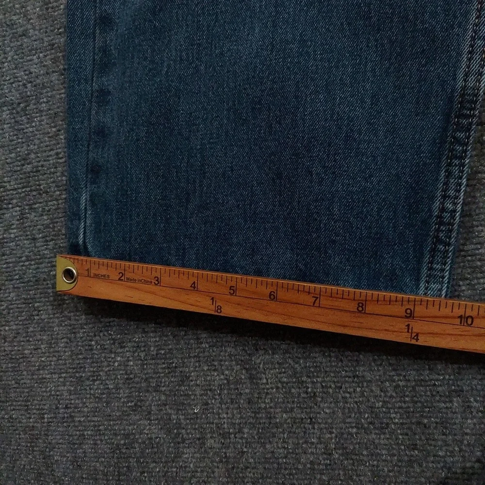 Levis 505 Regular Jeans Mens 46x28 Blue Dark Wash Straight 100% Cotton Denim